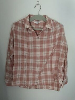 Madewell Blush and Cream Plaid Shirt